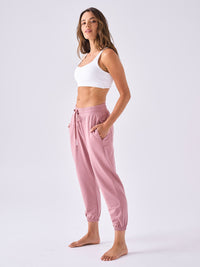 French Terry 7/8th Sweat Pant - Rosewater