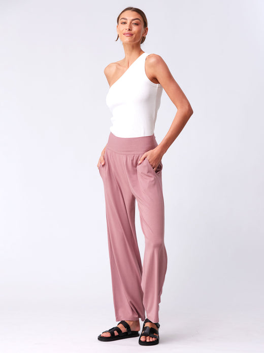 Nomad Modal Wide Leg Pant - Rosewater